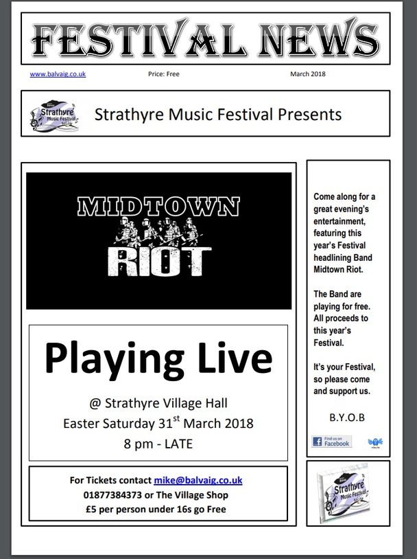 poster for the 2016 Strathyr Music Hestival